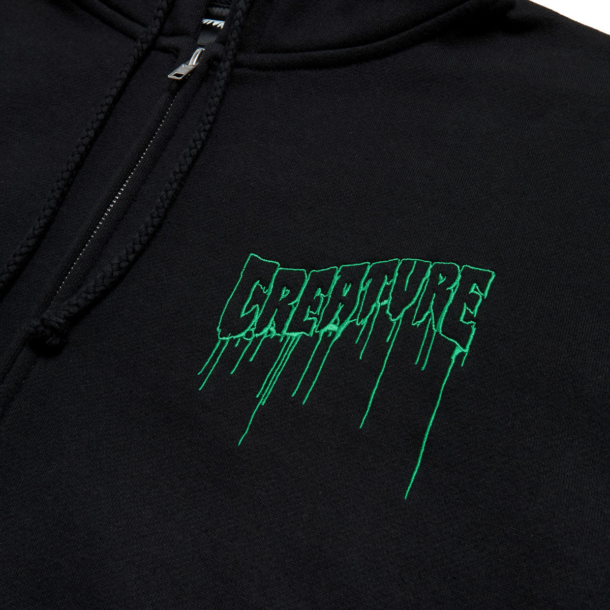 Creature Logo Outline Drip Zip Hoodie - Black image 3