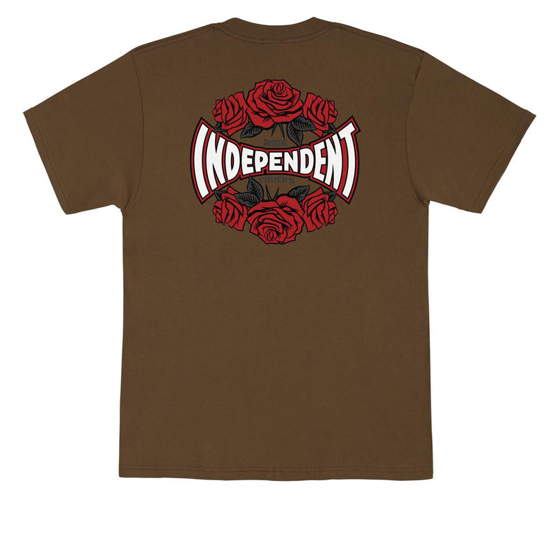 Independent Rose Span T-Shirt - Dark Chocolate