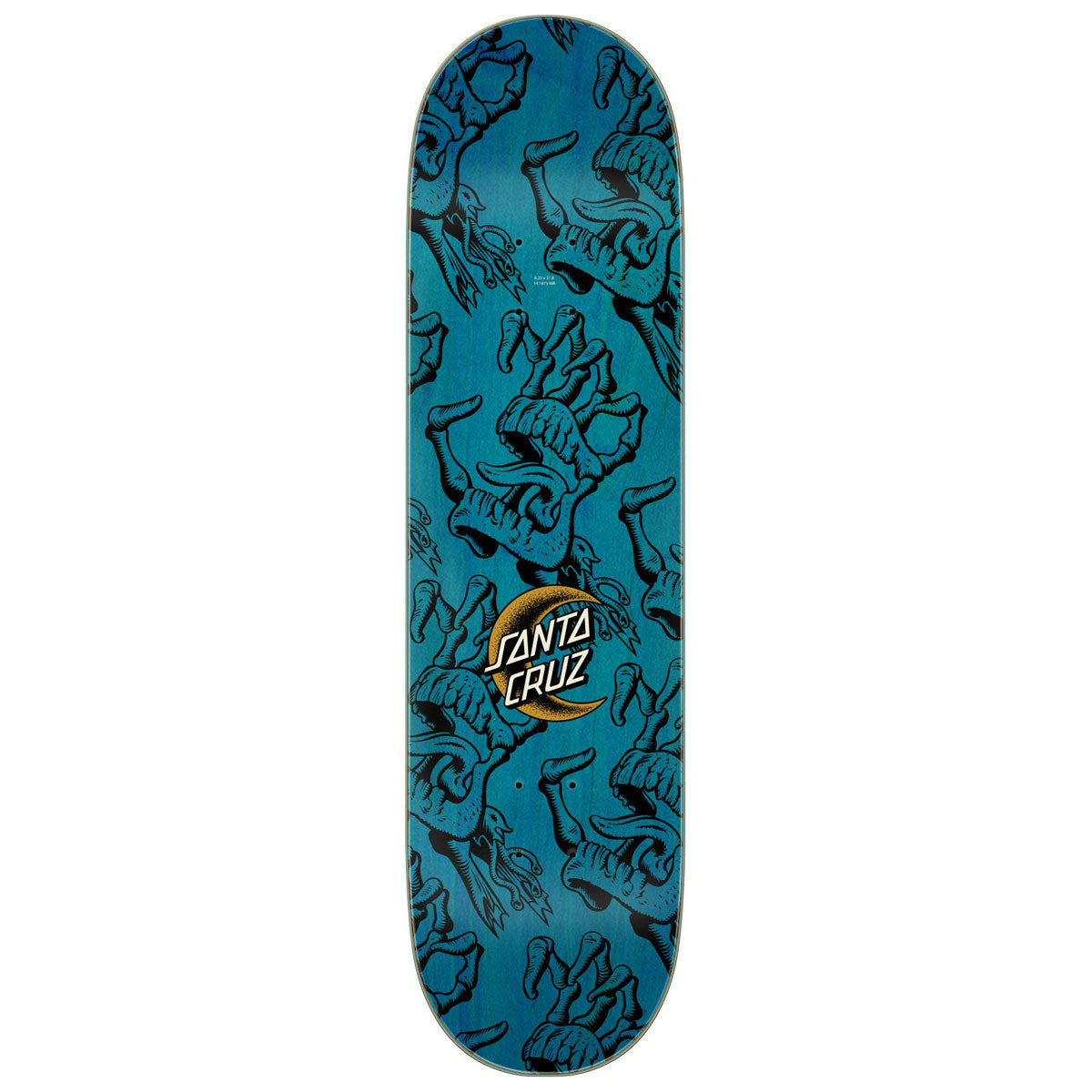 Santa Cruz Crescent Bone Hand Skateboard Complete - 8.25