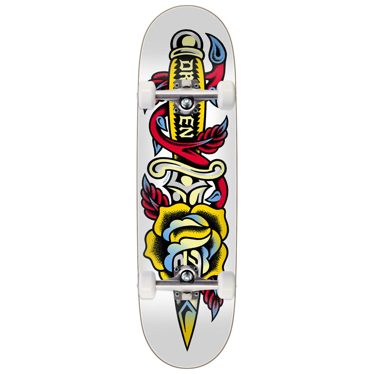 Santa Cruz Dressen Rose Dagger Skateboard Complete - White - 8.70