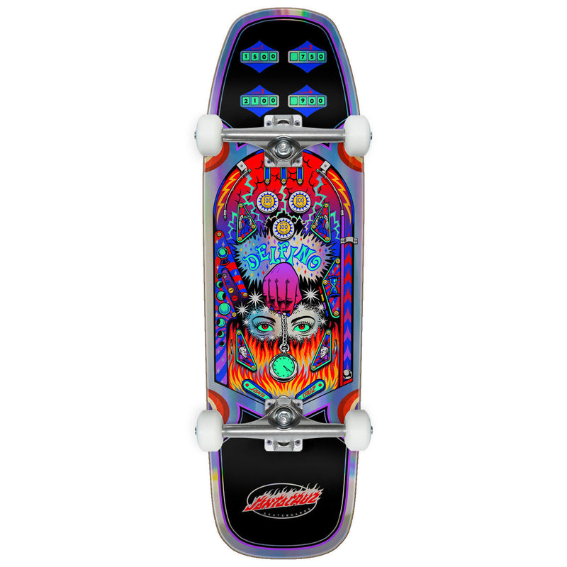 Santa Cruz Delfino Pinball Shaped Skateboard Complete - 9.14