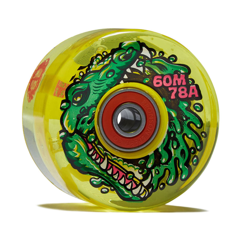 Slime Balls Gator Swamp Spew Light Ups OG Slime 78a Skateboard Wheels - Yellow - 60mm