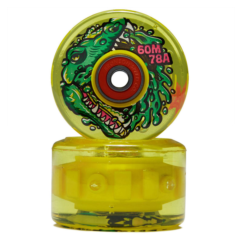 Slime Balls Gator Swamp Spew Light Ups OG Slime 78a Skateboard Wheels - Yellow - 60mm