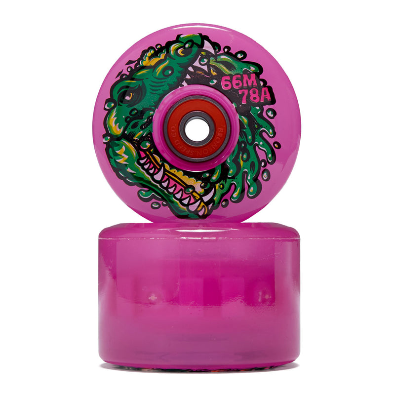 Slime Balls Gator Swamp Spew Light Ups OG Slime 78a Skateboard Wheels - Pink - 66mm