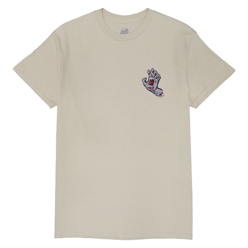 Santa Cruz Screaming Hand T-Shirt - Sand/Maroon/Grey