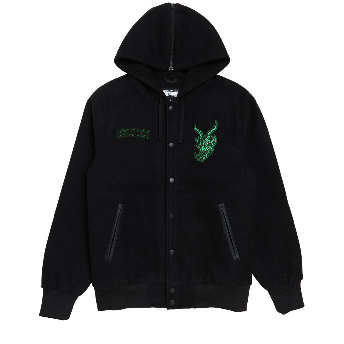 Creature Drop Out Varsity Jacket - Black image 1