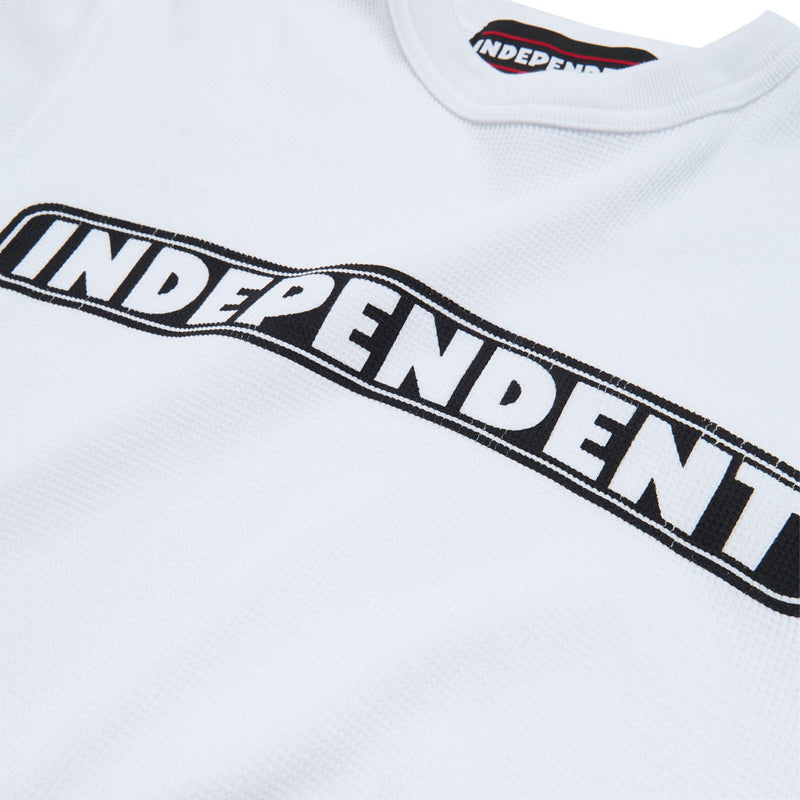 Independent Bar Logo Long Sleeve Thermal Shirt - White