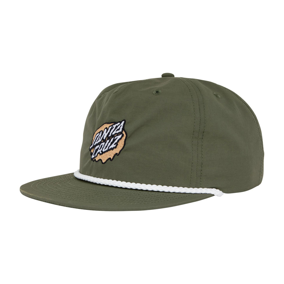 Santa Cruz Slime Dot Snapback Hat - Army/White image 1