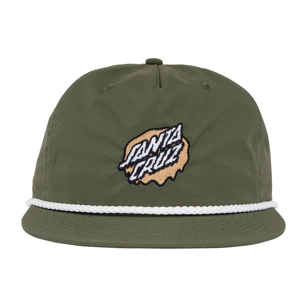 Santa Cruz Slime Dot Snapback Hat - Army/White image 3