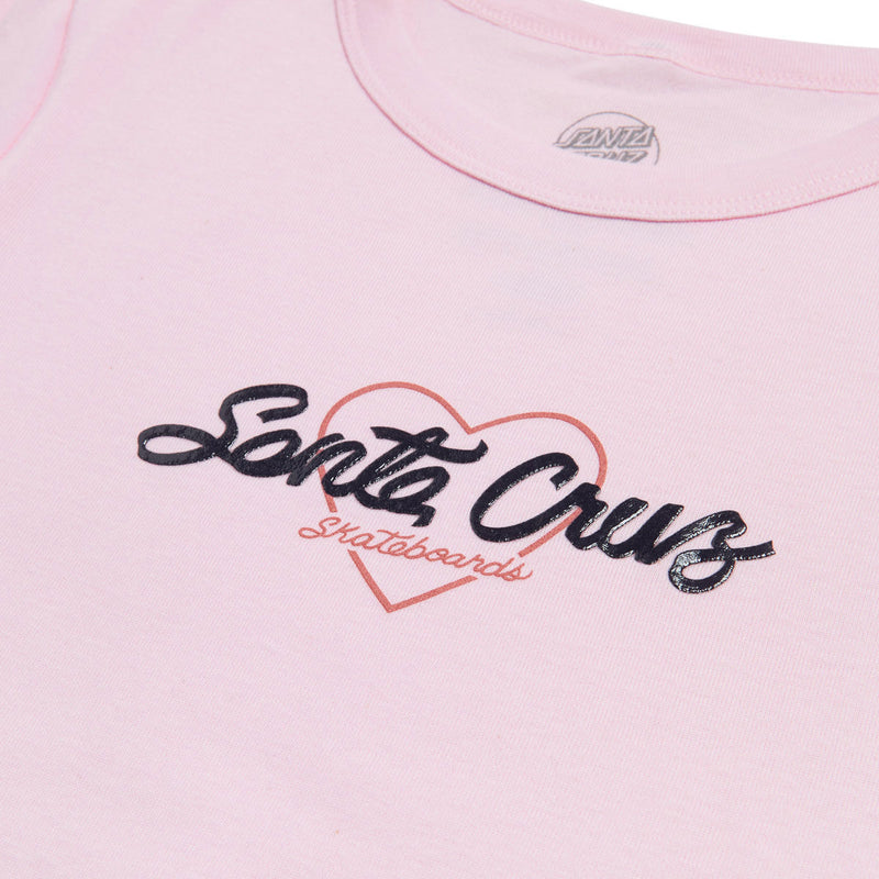 Santa Cruz Womens Love Script Center Cropped T-Shirt - Solid Pink Blend