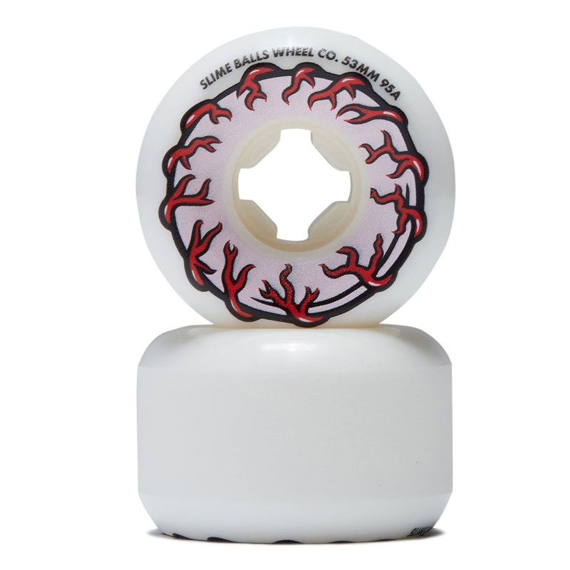 Slime Balls Pink Eyes Vomit Mini 95a Skateboard Wheels - White - 53mm