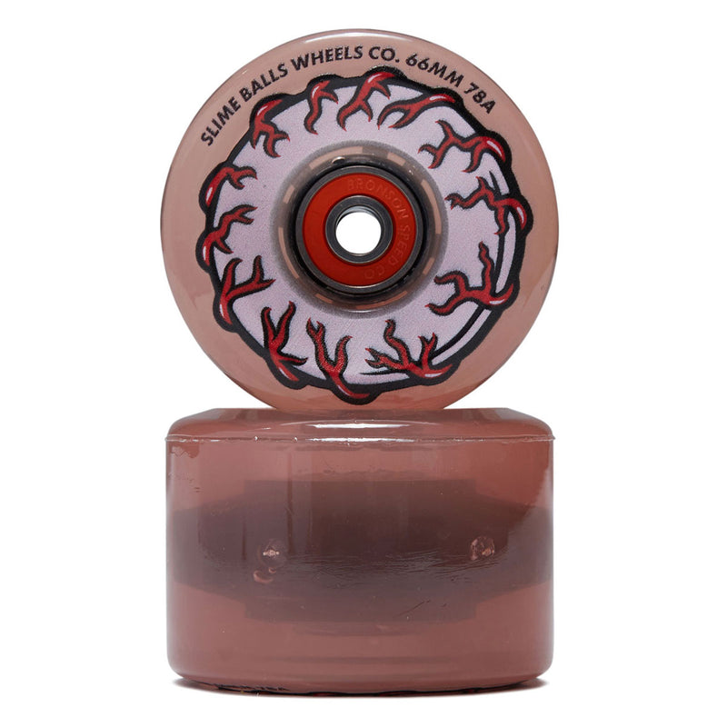 Slime Balls Pink Eyes Light Ups OG Slime 78a Skateboard Wheels - Pink - 66mm