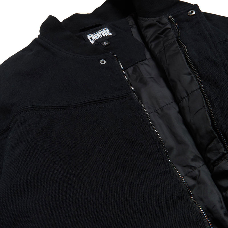 Creature Hesher Flame Bomber Jacket - Black