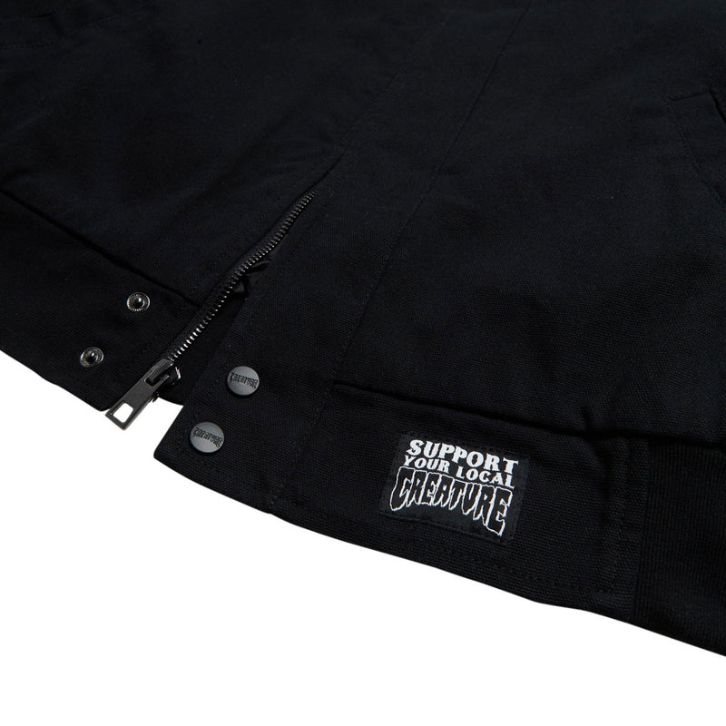 Creature Hesher Flame Bomber Jacket - Black