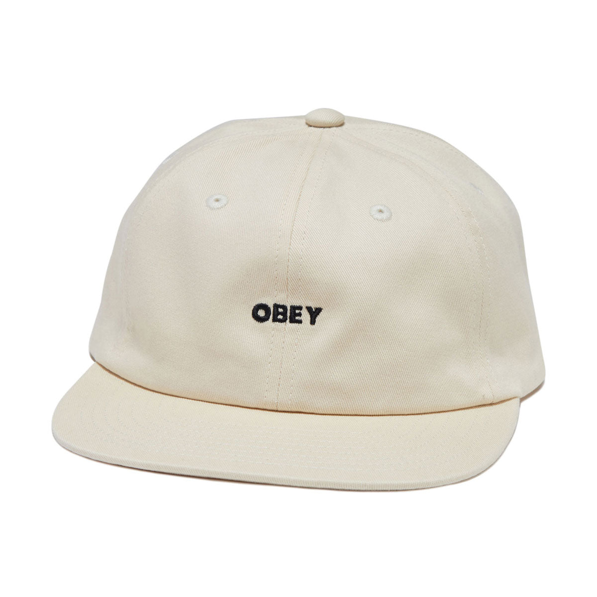 Obey Bold Twill 6 Panel Strapback Hat - Unbleached image 1