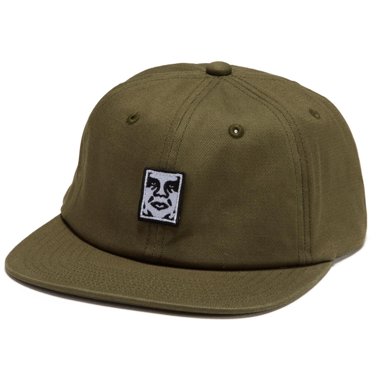 Obey Icon Patch Panel Strapback Hat - Army image 1