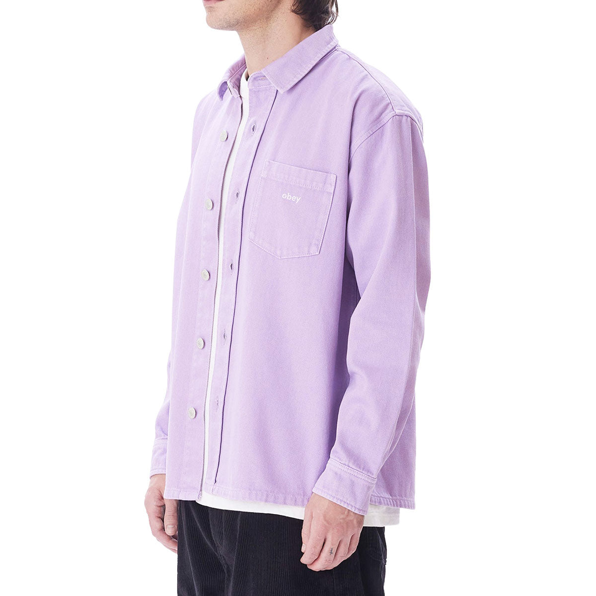 Obey Magnolia Long Sleeve Shirt - Purple Rose image 3