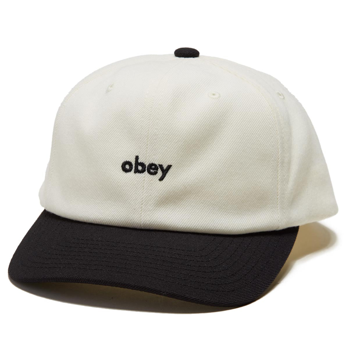 Obey 2 Tone Lowercase 6 Panel Hat - White Multi image 1