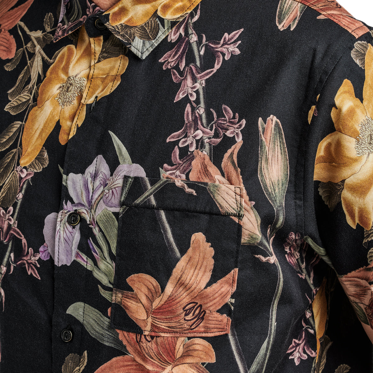 Roark Journey Ss Woven Shirt - Black Far East Flora image 3