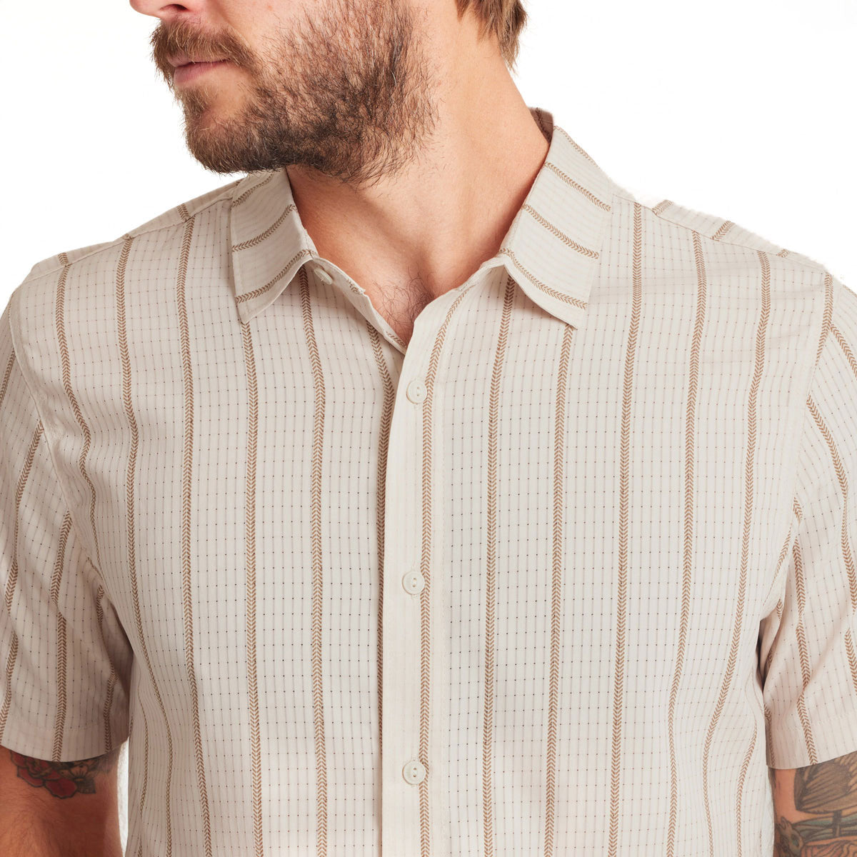 Roark Bless Up Shirt - Stripe Bone image 5