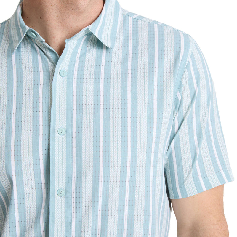 Roark Bless Up Shirt - Stripe Dusty Blue