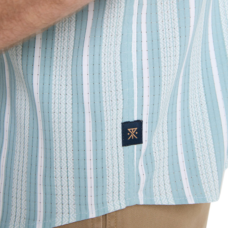 Roark Bless Up Shirt - Stripe Dusty Blue