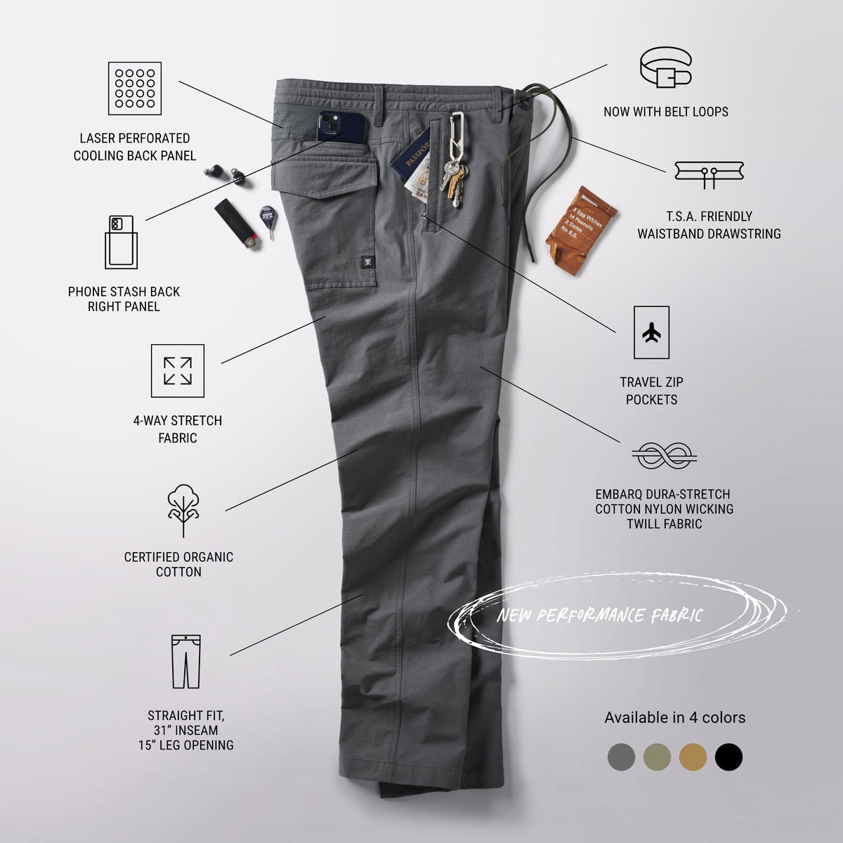 Roark Layover Pro Traveler Pants - Charcoal image 6