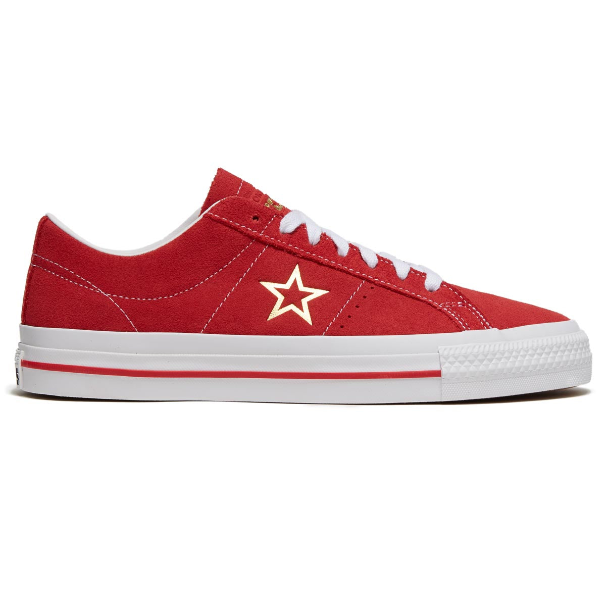 Converse One Star Pro Suede Ox Shoes - Varsity Red/White/Gold – CCS