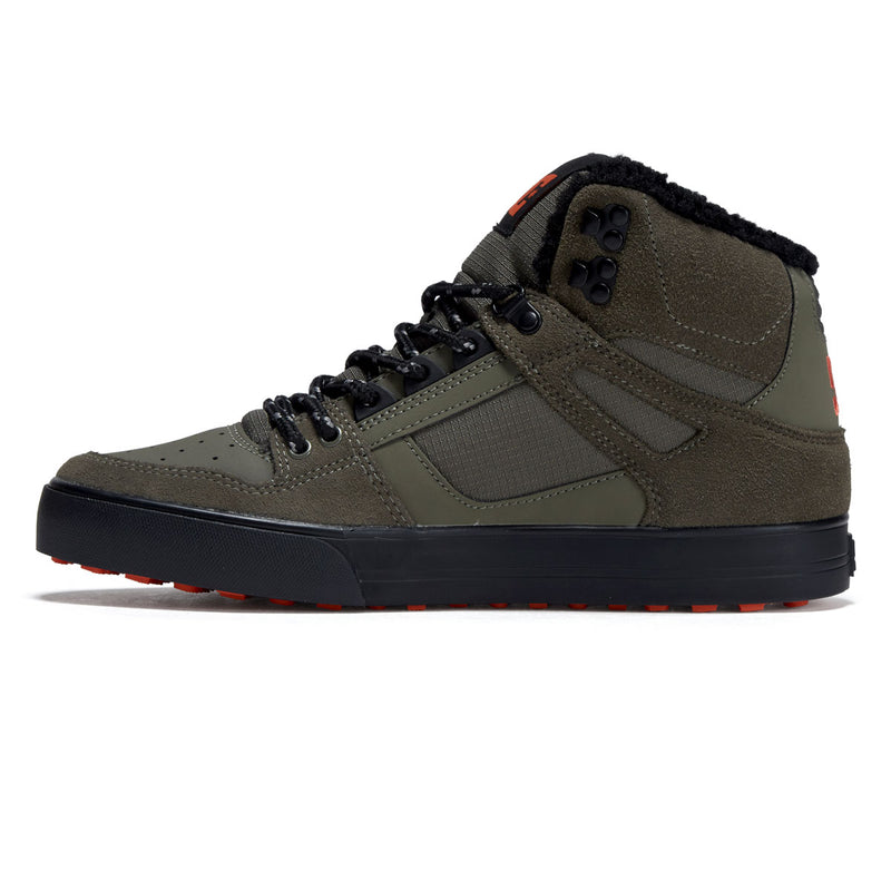 DC Pure High-Top Wc Winter Shoes - Dusty Olive/Orange