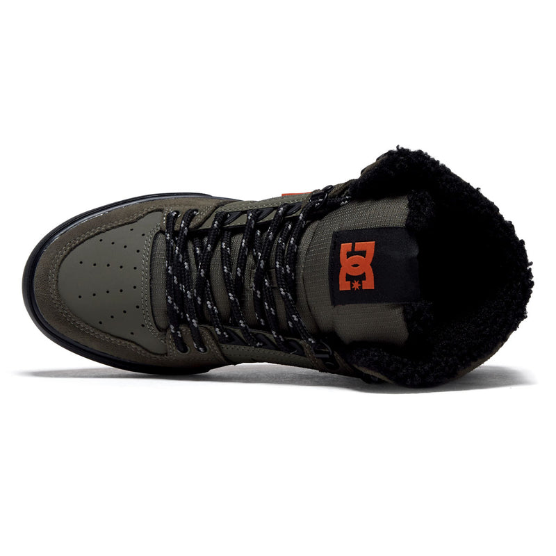 DC Pure High-Top Wc Winter Shoes - Dusty Olive/Orange
