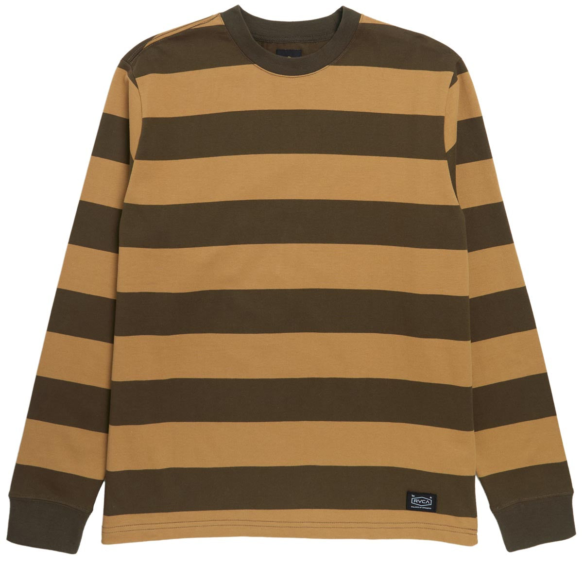 RVCA Chainmail Stripe Long Sleeve T-Shirt - Camel image 1