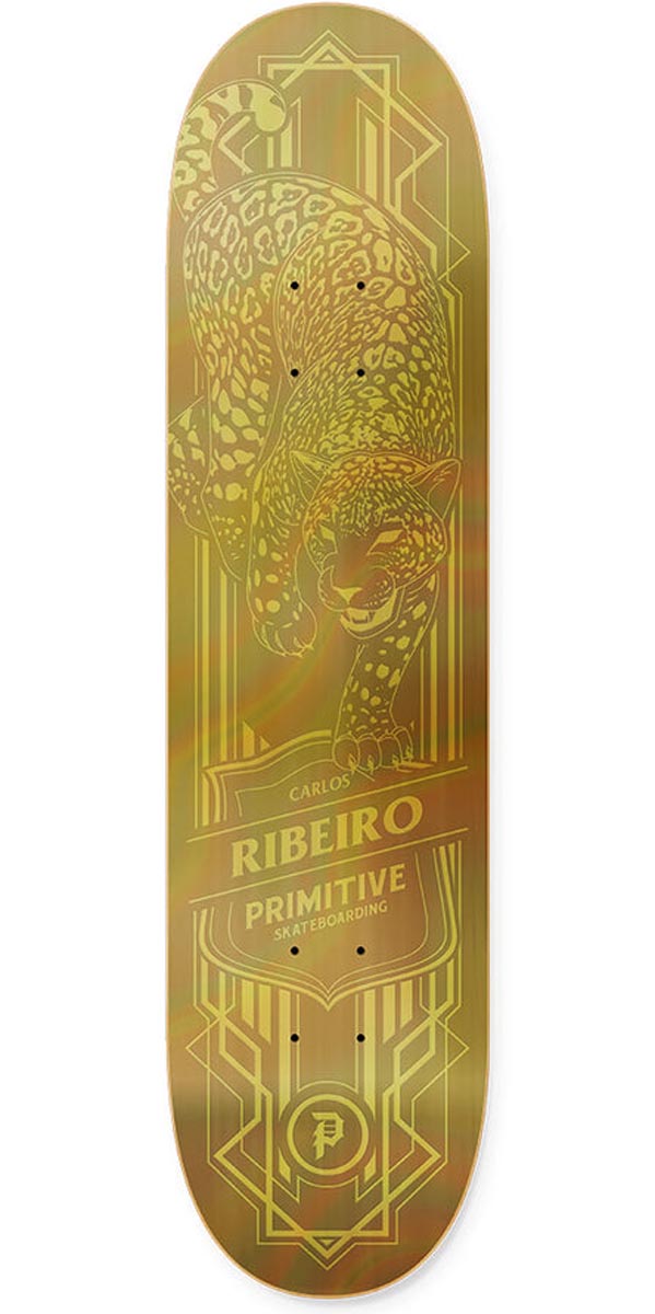 Primitive Ribeiro Holofoil Jaguar Skateboard Complete - Gold - 8.25
