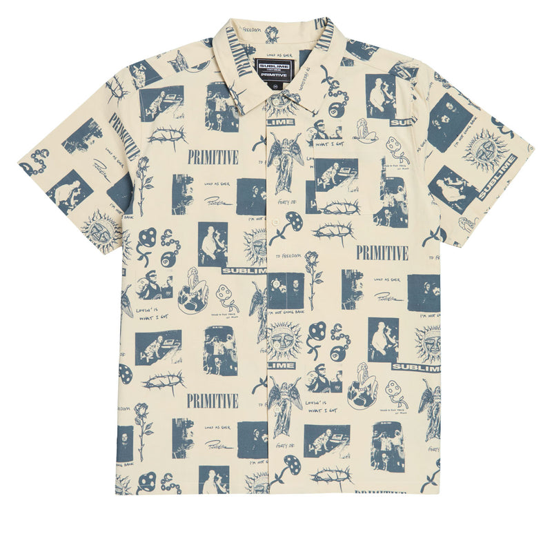 Primitive x Sublime Mosaic Woven Shirt - Cream