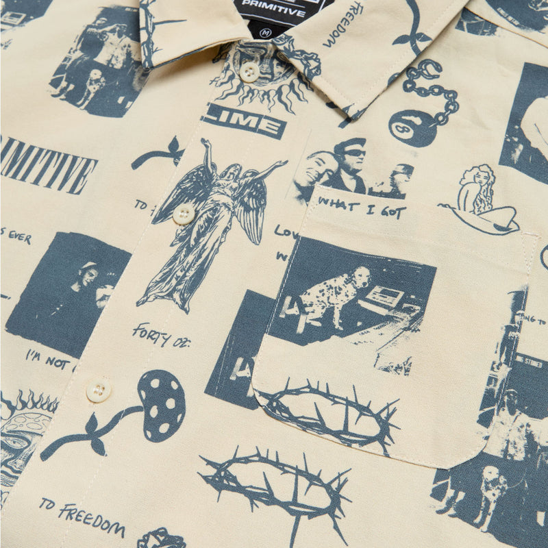 Primitive x Sublime Mosaic Woven Shirt - Cream