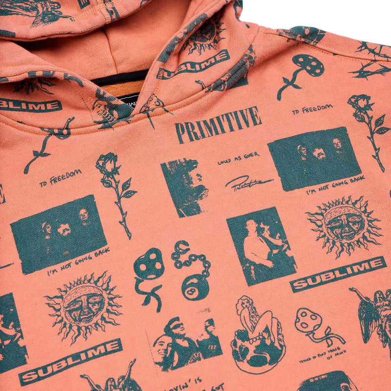 Primitive x Sublime Mosaic Hoodie - Coral