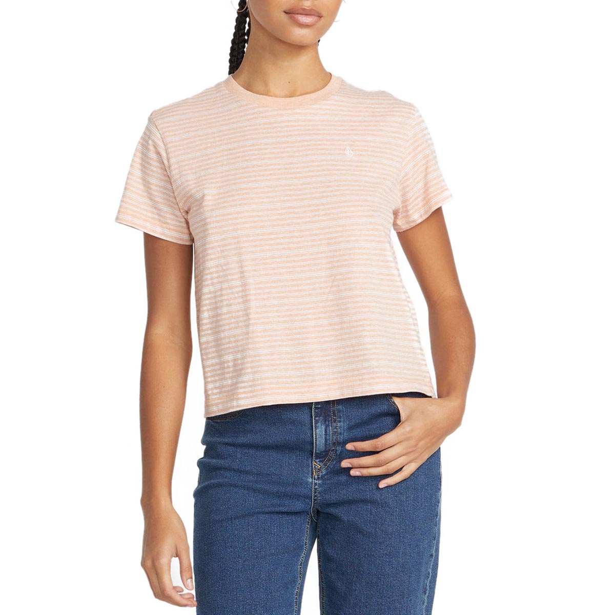 Volcom Womens Halite Stripe T-Shirt - Clay image 1