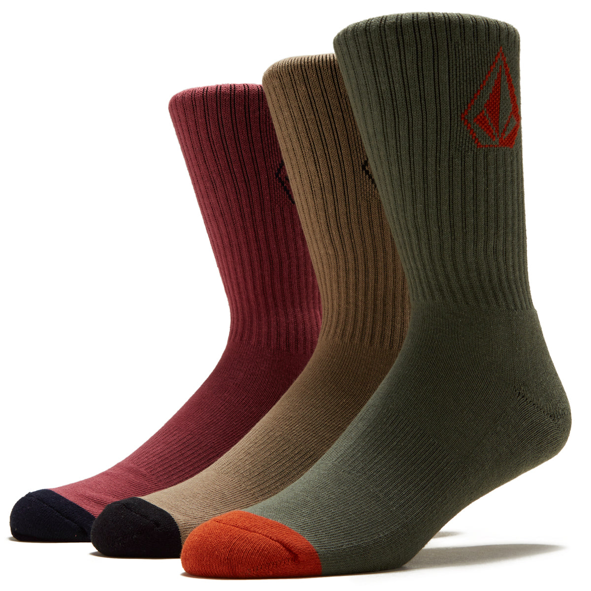 Volcom Full Stone 3 Pack of Socks - Agave image 1