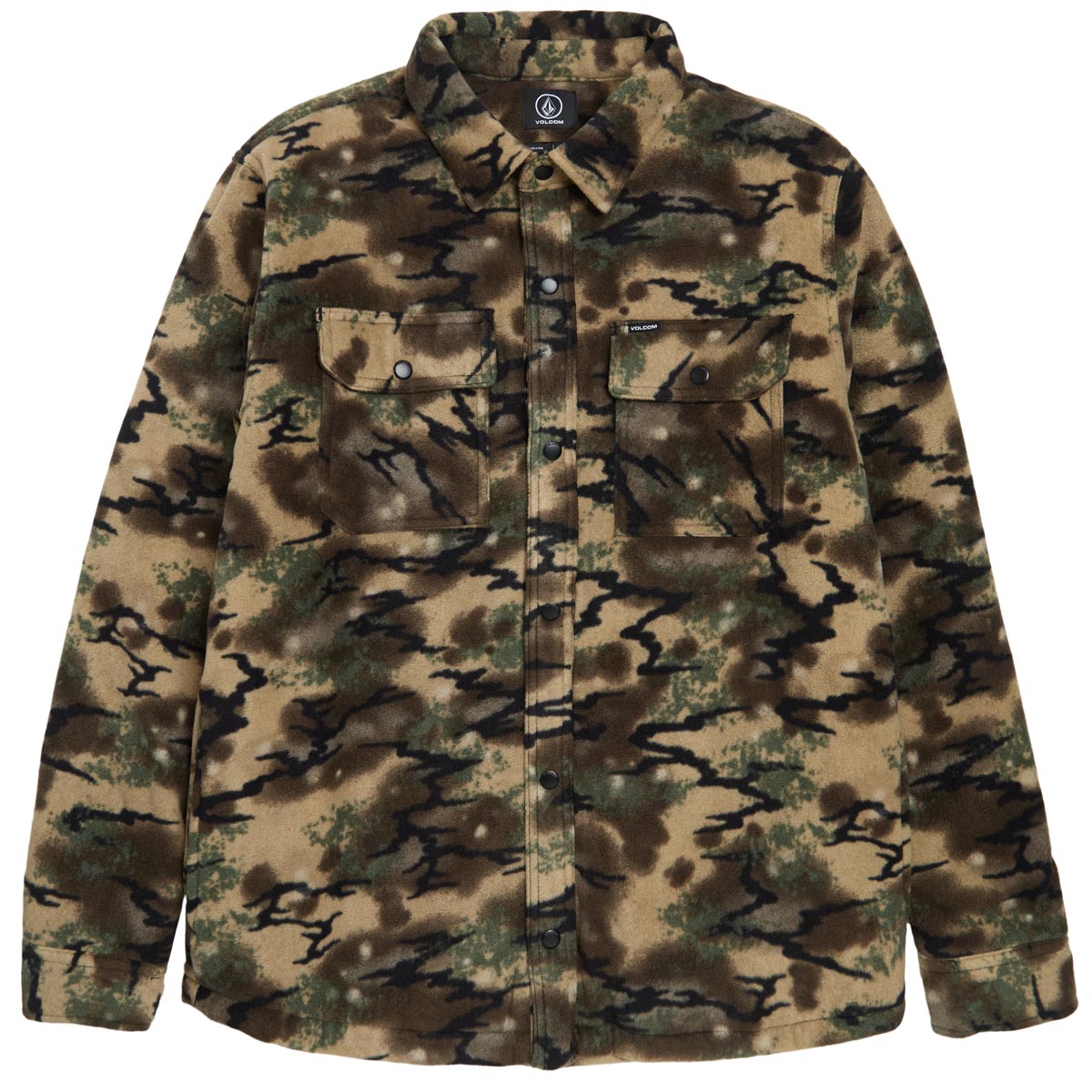 Volcom Bowered Fleece Long Sleeve Jacket - Dark Khaki image 1