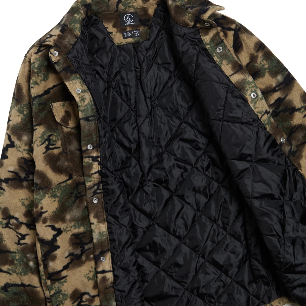 Volcom Bowered Fleece Long Sleeve Jacket - Dark Khaki image 3
