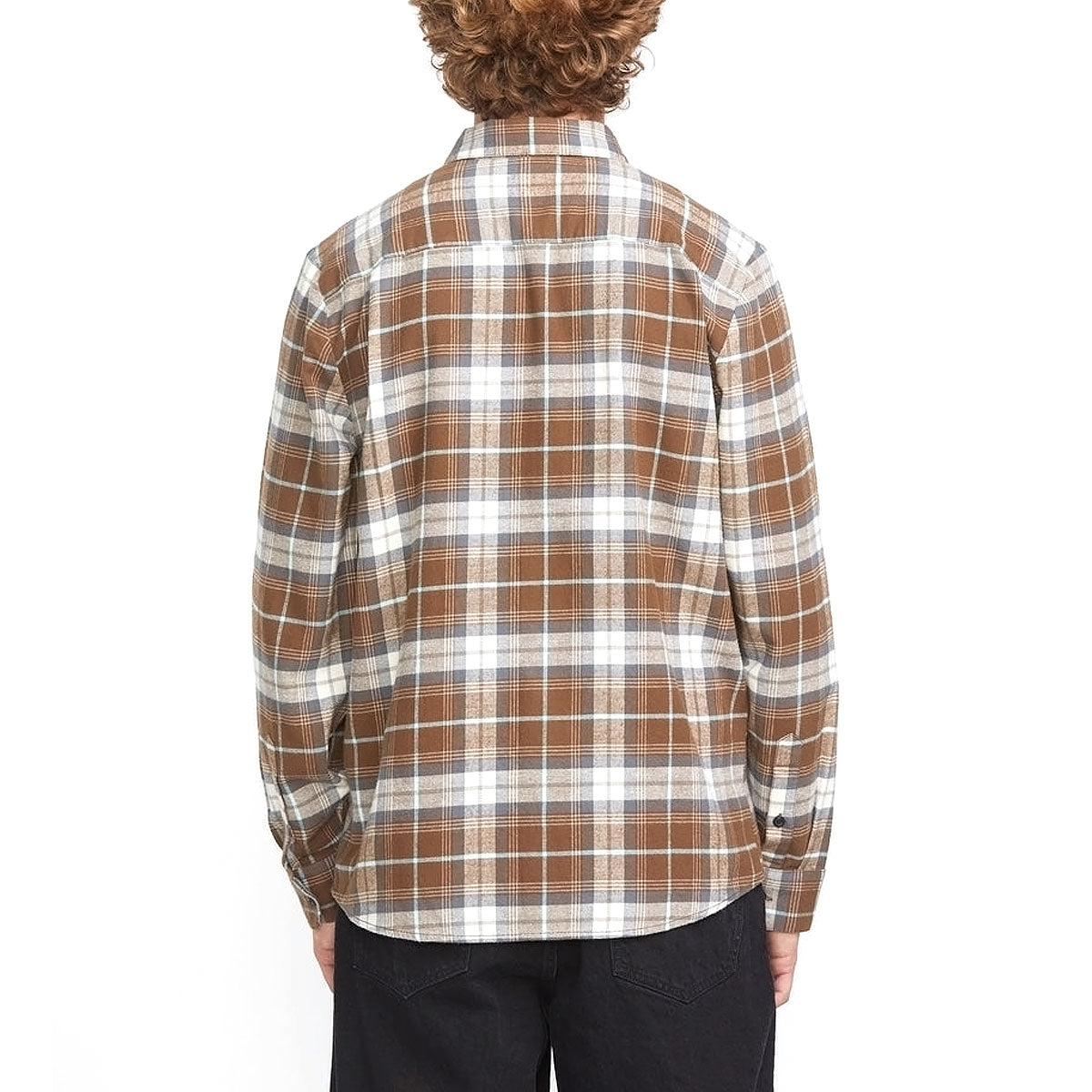 Volcom Caden Plaid Long Sleeve Shirt - Dark Earth image 2