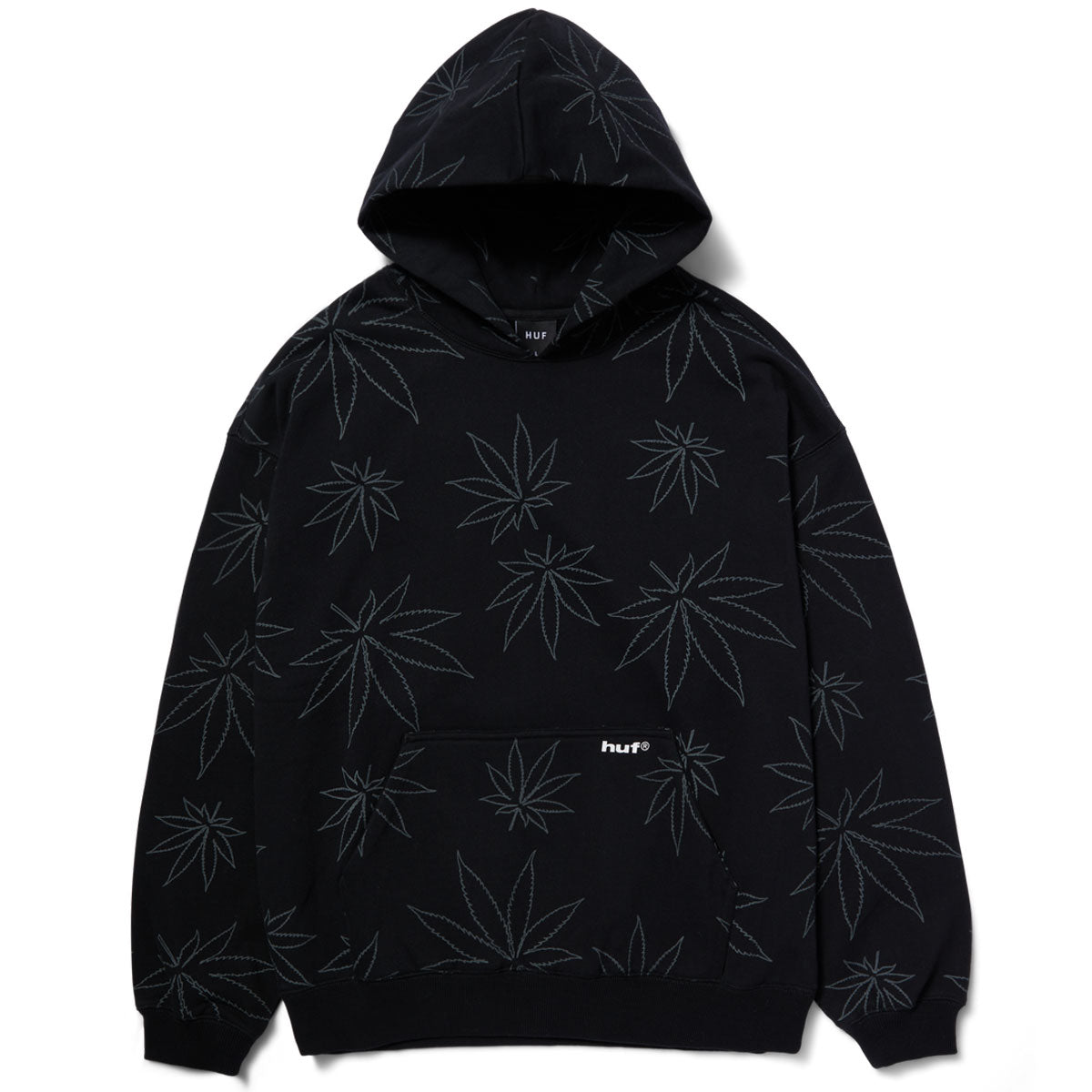 HUF Plantlife Fleece Hoodie - Black image 1