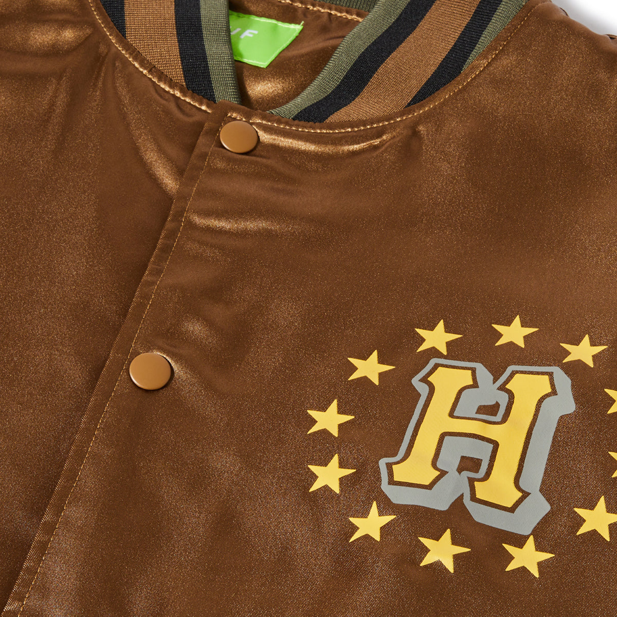 HUF Galactic Stack Baseball Jacket - Camel image 3