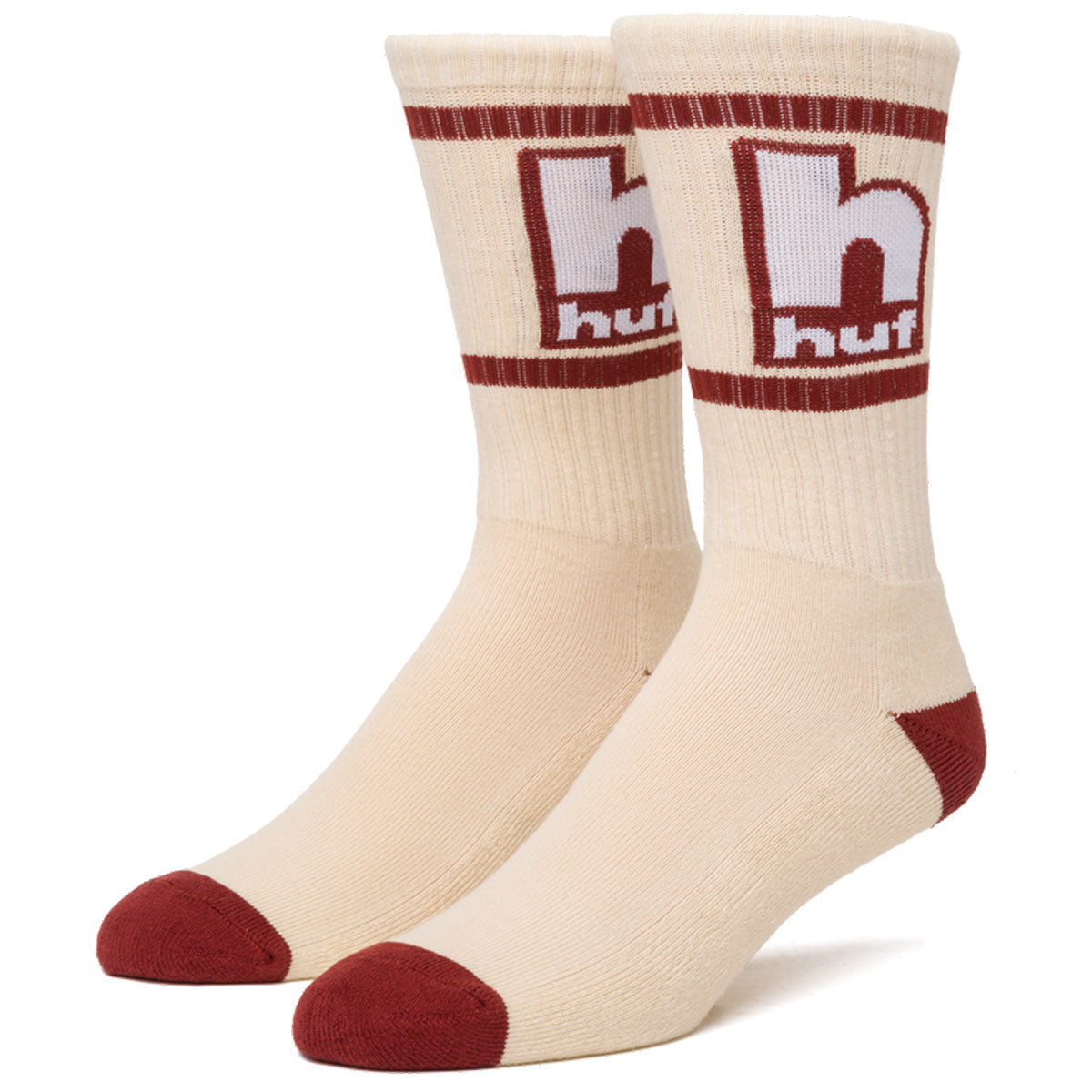 HUF Lower Case Crew Socks - Bone image 1