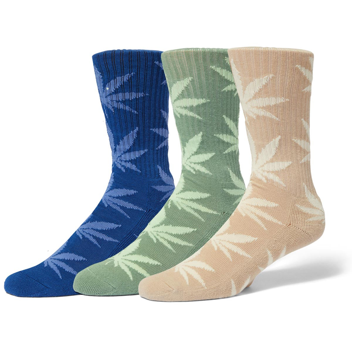 HUF Set 3 Pack of Socks - Mint/Blue/Wheat image 1