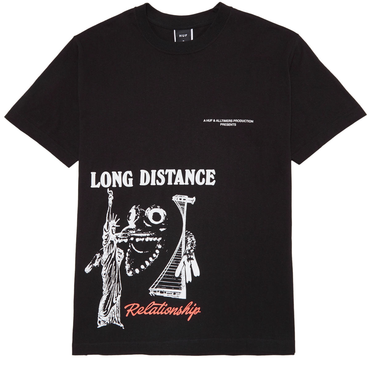 Huf x Alltimers Coast 2 Coast T-Shirt - Black image 1