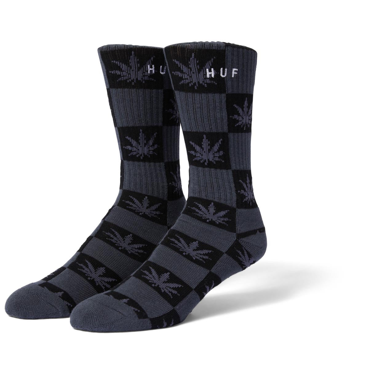 HUF Checkered Plantlife Socks - Black/White image 1