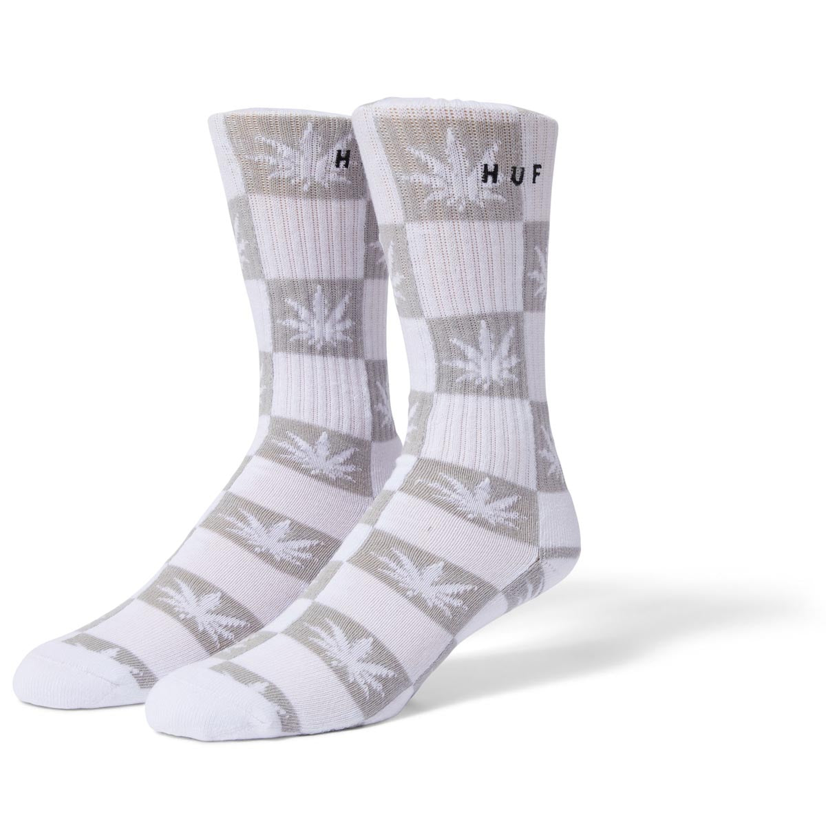 HUF Checkered Plantlife Socks - White image 1