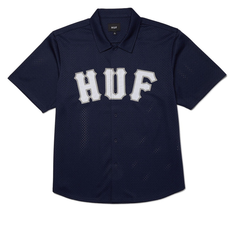 HUF Arch Mesh Button Up Shirt - Navy