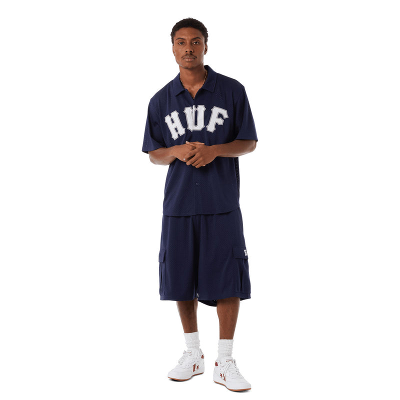 HUF Arch Mesh Button Up Shirt - Navy