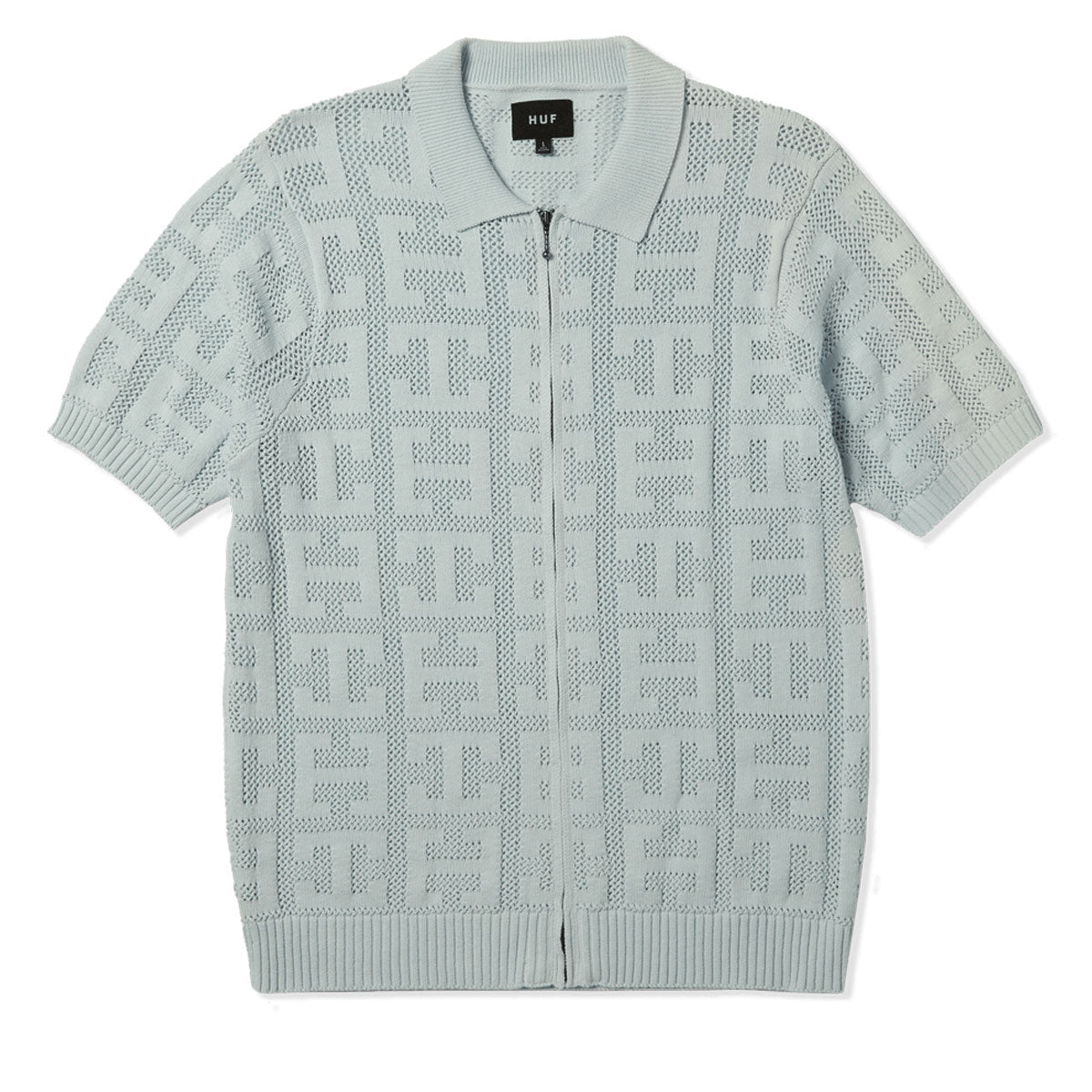 HUF Monogram Jacquard Zip Sweater - Sky image 1